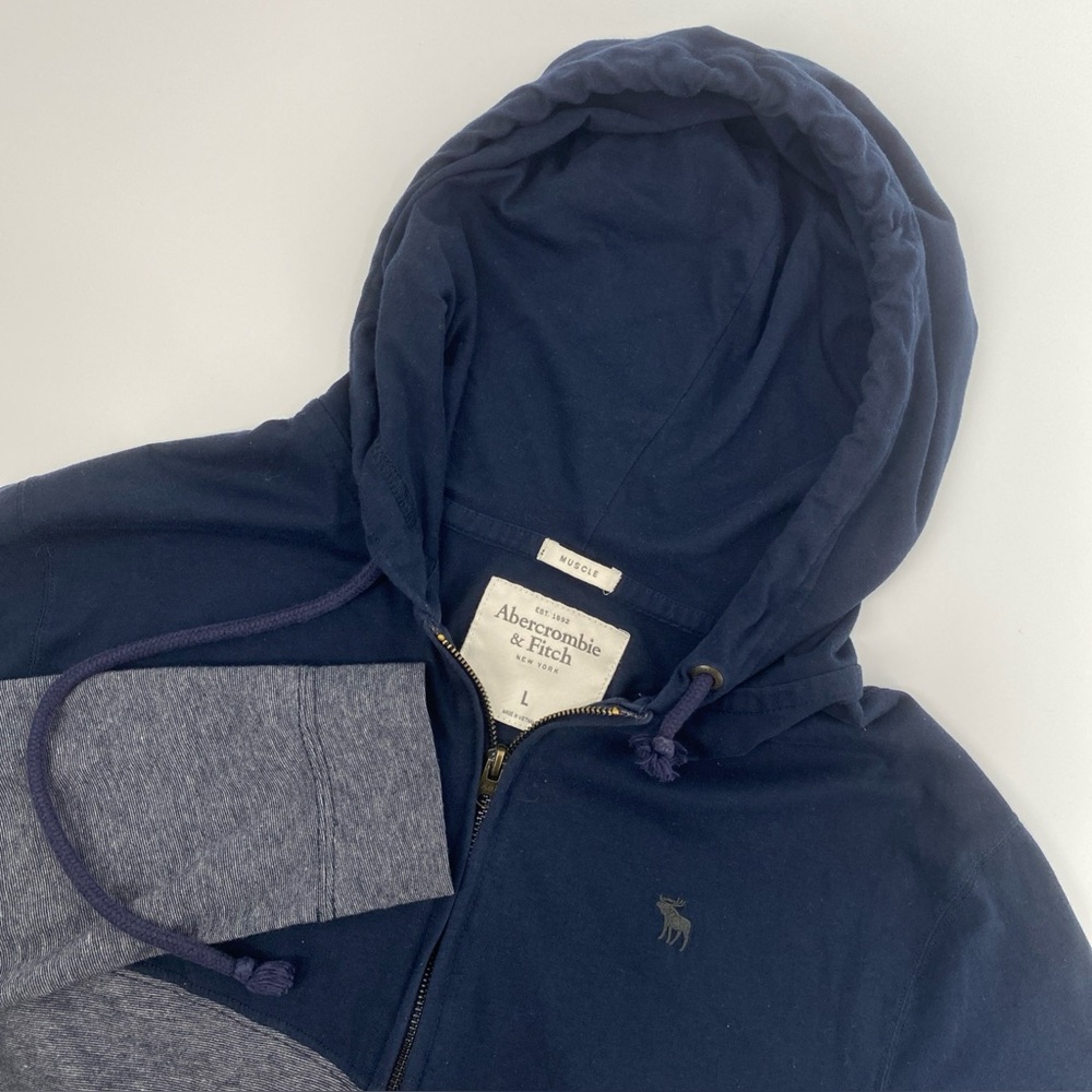 Abercrombie Fitch Hoodie Mens Large Muscle Color Block Full Zip College Campus